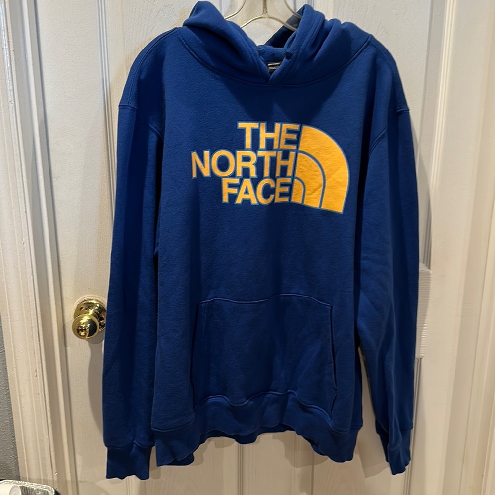 The North Face hoodie MENs blue and gold logo size XL